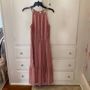 Cotton Striped Maxidress Tiered Ruffle Red White July 4th Maxi Old Navy XS